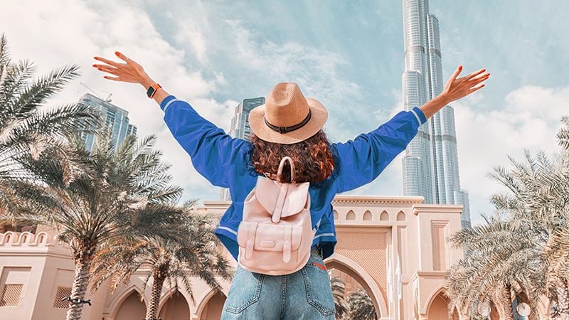 A woman traveler in Dubai